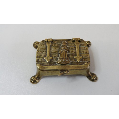 221 - Victorian brass matchstick holder.