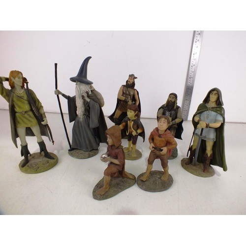 293 - Eight Danbury Mint Lord of the Rings Figures to include Gandalf and Legolas.