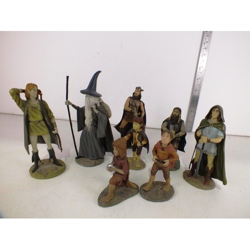 293 - Eight Danbury Mint Lord of the Rings Figures to include Gandalf and Legolas.