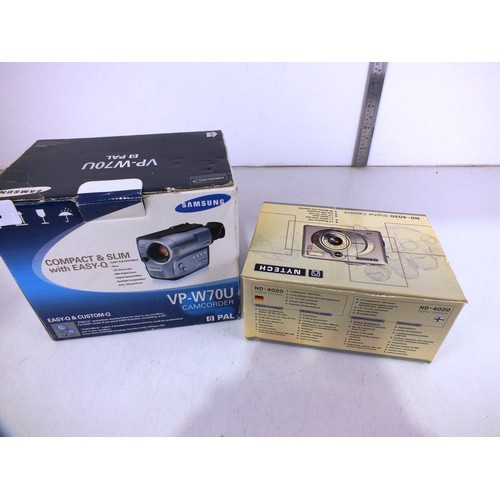 298 - Nytech ND 4020 digital camera and Samsung VP .W7OU Camcorder - both boxed