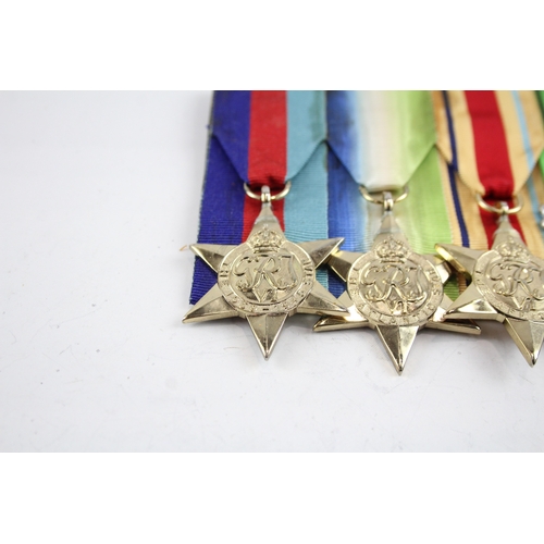 478 - Mounted WW2 Medal Group Inc Atlantic, Africa Stars, Etc