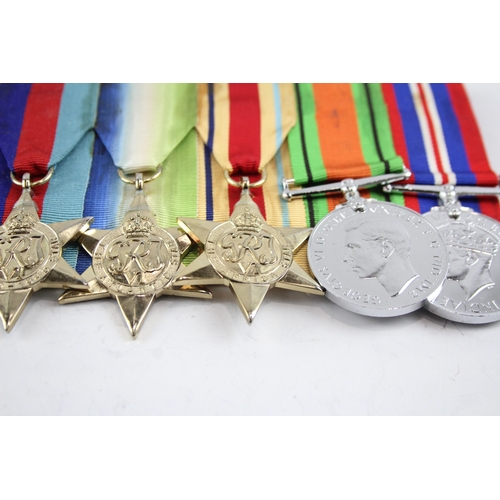 478 - Mounted WW2 Medal Group Inc Atlantic, Africa Stars, Etc