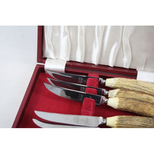 481 - Two Vintage Steak Knives & Forks Cutlery Sets