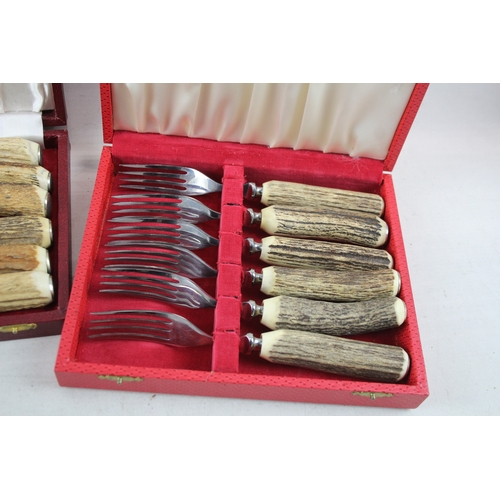 481 - Two Vintage Steak Knives & Forks Cutlery Sets