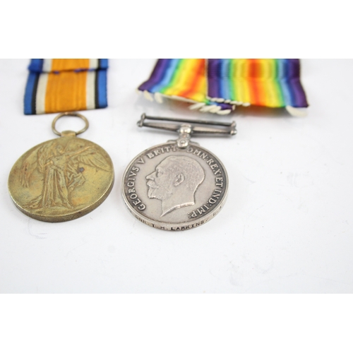 483 - WW1 Medal Pair 122409 Gnr T.H Larkins RA x 2