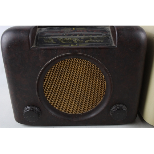 495 - Two Bush DAC 90 Bakelite Valve Radio's  Brown and Cream Untested