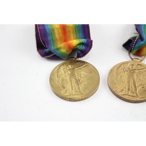 515 - Three WW1 Victory Medals Pte Bushell RW Fus, Spr Dawson RE, WOCL2 Hahn E.Surrey