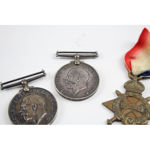 516 - Three WW1 War & 1914-15 Star Medals, Star Pte Clark RMLI, War Spr Beckett RE Etc