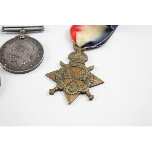 516 - Three WW1 War & 1914-15 Star Medals, Star Pte Clark RMLI, War Spr Beckett RE Etc