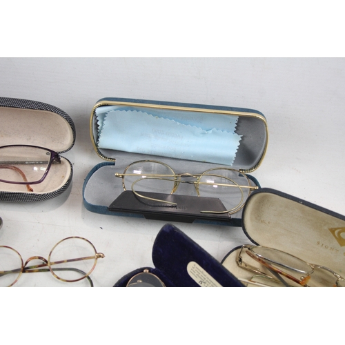 542 - Job lot of Spectacles Vintage Glasses Eyewear Inc Cases, 70s, Plastic, Prescription.