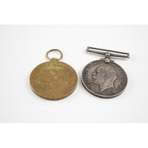 550 - WW1 Medal Pair 235557 Pte F. Bird Y & Lancs x 2