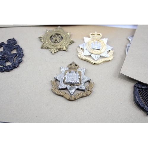 551 - Collection Of Mounted Military Cap & Collar Badges Inc Canadian, Irish, Etc