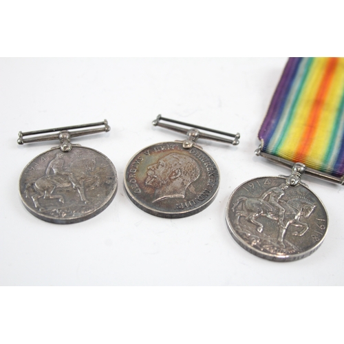 553 - Three WW1 War Medals Spr Ayres RE, Pte Evans Welsh R, J. Lawrence ABRNVR