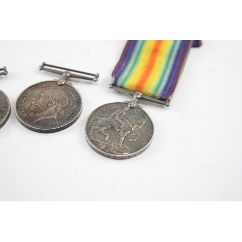 553 - Three WW1 War Medals Spr Ayres RE, Pte Evans Welsh R, J. Lawrence ABRNVR