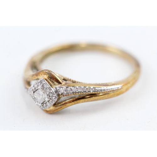 569 - 9ct gold diamond dress ring, total diamond weight: 0.20ct (approximately) (3g) size P.