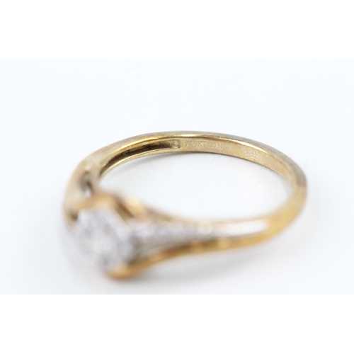 569 - 9ct gold diamond dress ring, total diamond weight: 0.20ct (approximately) (3g) size P.