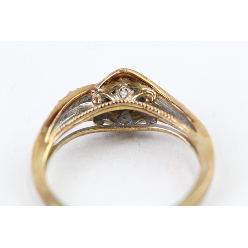 569 - 9ct gold diamond dress ring, total diamond weight: 0.20ct (approximately) (3g) size P.