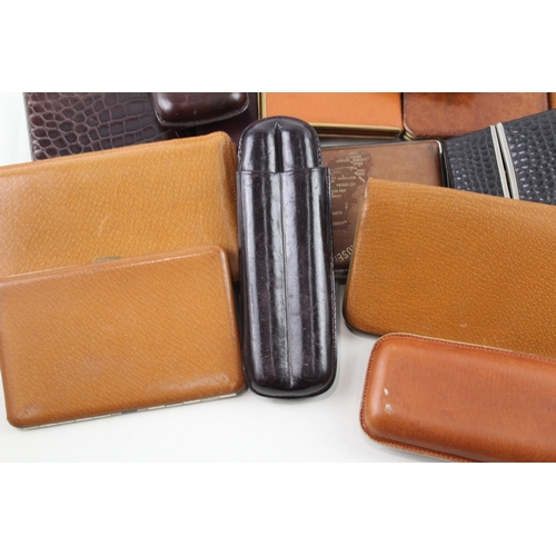 586 - Leather Cigarette & Cigar Cases Inc Vintage Davidoff Tremblay Bond Street x 16