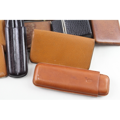 586 - Leather Cigarette & Cigar Cases Inc Vintage Davidoff Tremblay Bond Street x 16