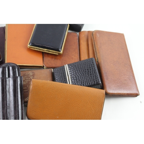 586 - Leather Cigarette & Cigar Cases Inc Vintage Davidoff Tremblay Bond Street x 16