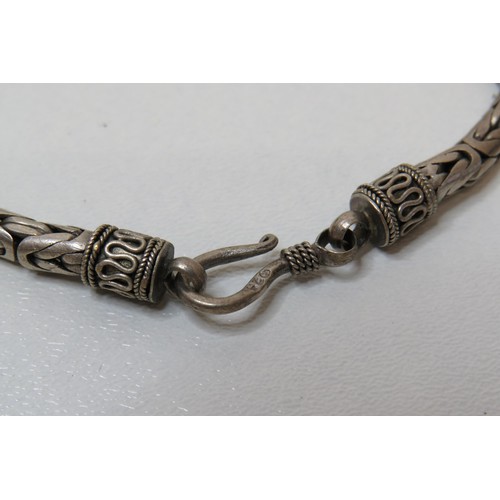 84 - Three 925 Silver bracelets includes Byzantine bracelet.