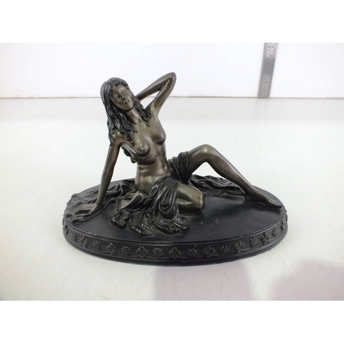 188 - Bronzed resin girl figure.