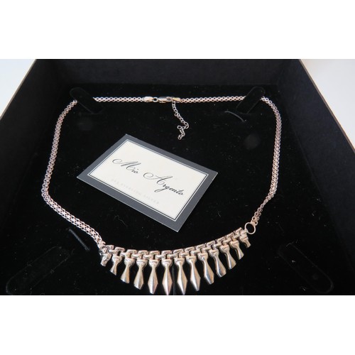 53 - Mio Argento 925 Sterling Silver fringe necklace - boxed.