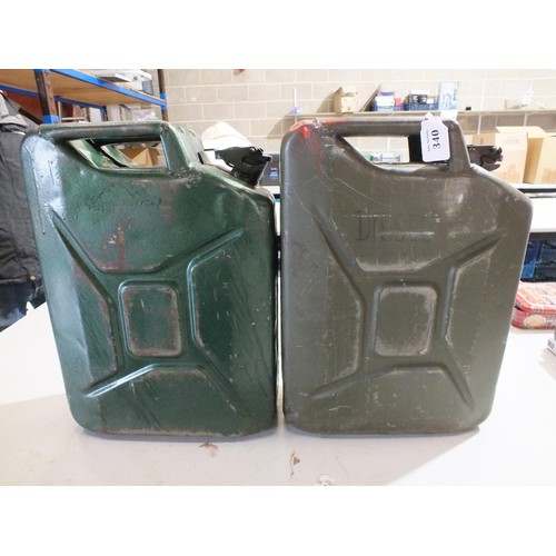 340 - Two 20 litre Jerry cans.