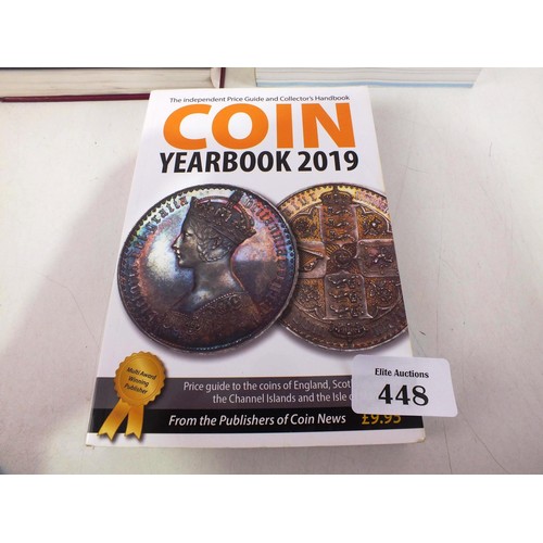 448 - Three yearbooks, Coins, Medals & Banknotes.