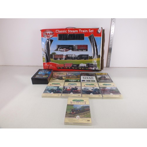 301 - Classic steam train set and railway DVD's- As found