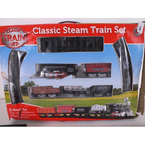 301 - Classic steam train set and railway DVD's- As found