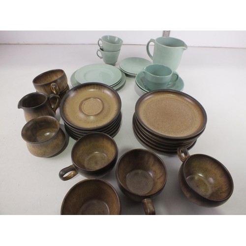 408 - Twenty piece Denby tea set and eleven piece woods ware tea set