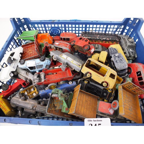 345 - Selection of early playworn Dinky cars.