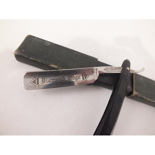 404 - Two cased cut throat razors including collins de luxe and the J.R. Torrey.co