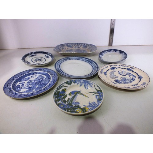 360 - Selection of vintage plates to include Meat plates etc.