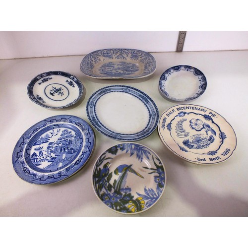 360 - Selection of vintage plates to include Meat plates etc.