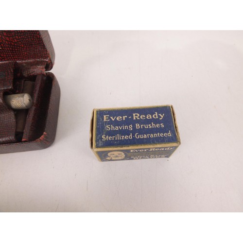 35 - Lot of collectables to include valet safety razor, leather trinket box, horse bottle opener and coug... 