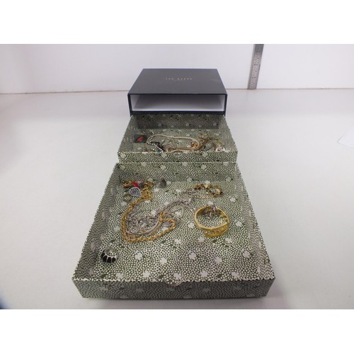 36 - Ted Baker jewellery box filled with costume jewellery to include necklace's, bracelets and rings.