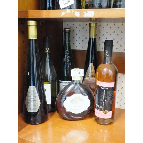 631 - Six bottles of alcohol including pieroth, trentino, moscato etc