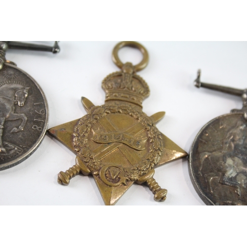 102 - WW1 Medals, 1914-15 Star Pte Wrigley, Victory Pte Brummitt, War Pnr Birdsall x 4