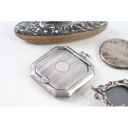 107 - 6 x Antique / Vintage .925 Sterling Silver Ladies Vanity Inc Compact, Mirror 66g