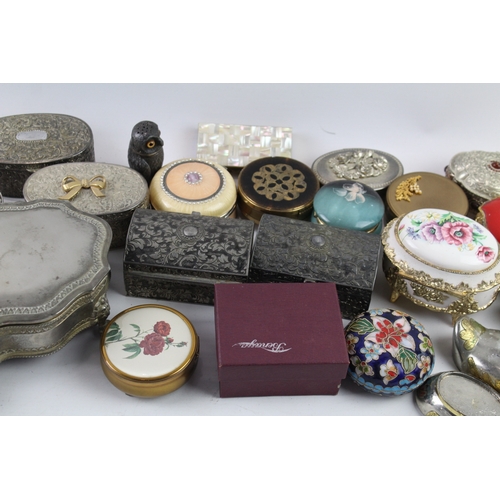 138 - Trinket Boxes Collectables Silver Plate, Porcelain, Brass Joblot