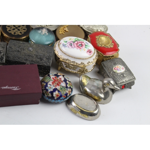 138 - Trinket Boxes Collectables Silver Plate, Porcelain, Brass Joblot