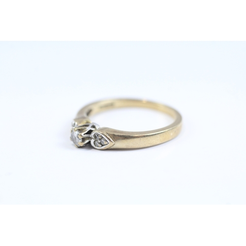 23 - 9ct gold diamond set solitaire ring (2.5g)- Size O