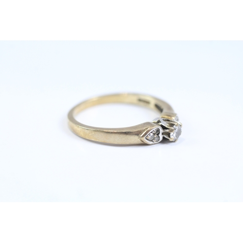 23 - 9ct gold diamond set solitaire ring (2.5g)- Size O