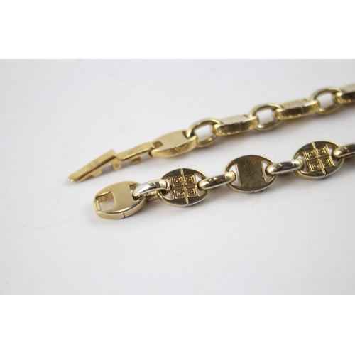 4 - Givenchy Gold Tone Logo Panel Bracelet 19g