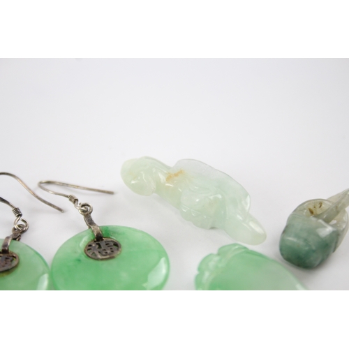 8 - Collection of Gemstone Jewellery inc. Jade, Sterling Silver Ear Hooks x 4 19g