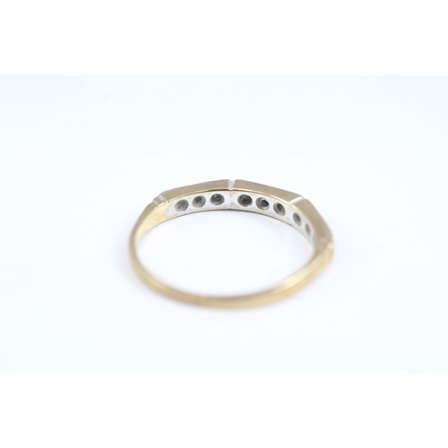 81 - 9ct gold diamond and sapphire set eternity ring (1.4g)- Size L