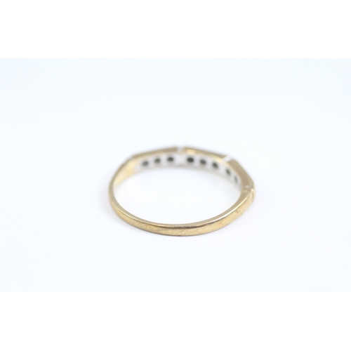 81 - 9ct gold diamond and sapphire set eternity ring (1.4g)- Size L