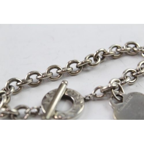 88 - Tiffany & Co Sterling Silver Belcher Link Bracelet with Heart Tag 36g